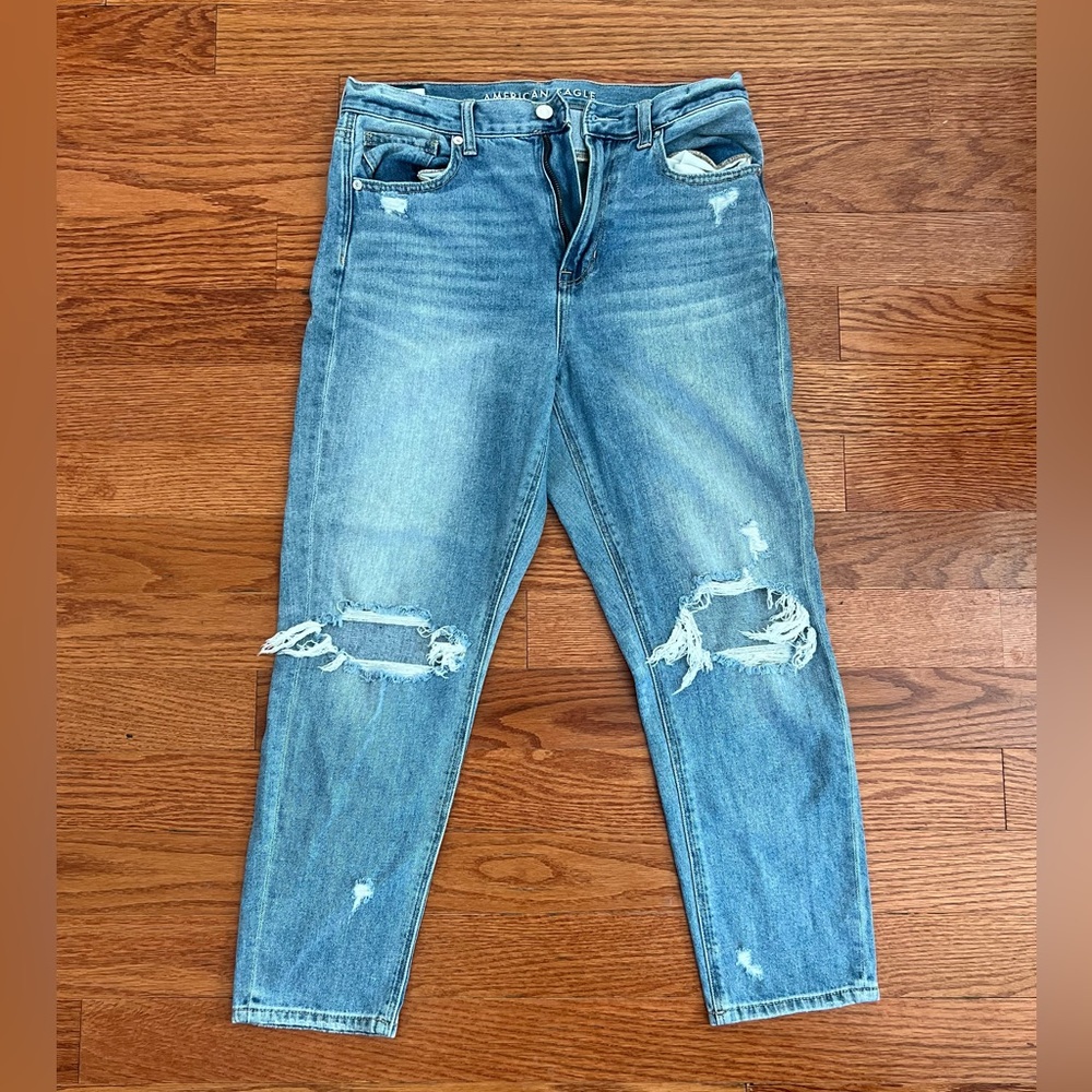 American Eagle Ripped Denim Blue Jeans